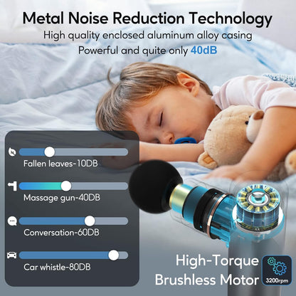 arboleaf Massage Gun Deep Tissue, FSA HSA Eligible Items, Full-Metal Electric Portable Hand Held Massager Gun for Back, Body Sore Muscles, Pain Relief, Gifts, Office, Home, Athletes