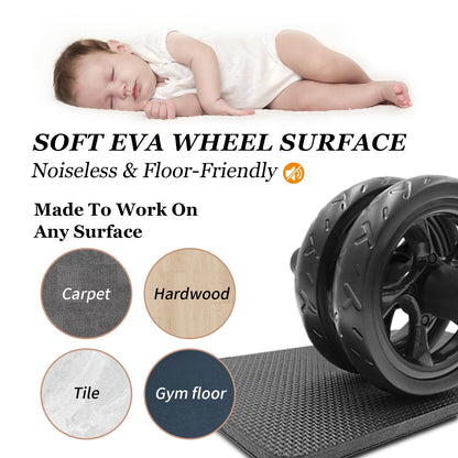 FEELCAT Convertible Ab Wheel Roller,Abs & Core Workout, Exercise Wheel with Knee Pad, Double Wheel Set with Dual Fitness Strength Training Modes at Gym or Home (Red Double Wheel)