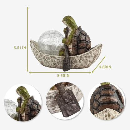 Garden Statue of Turtle,Garden Decor Tortoise Figurine,Turtle Outdoor Statue,Solar Tortoise Decor for Patio,Balcony,Yard,Lawn Ornament,Perfect Gardens Gift