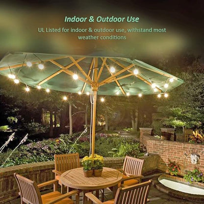 SUNSGNE 25Ft Christmas Round Lights, G40 Globe String Light with 27 Clear Bulbs, UL Certified for Outdoor Indoor Garden Party Wedding Pergola Backyard Patio Xmas Decoration, Green Wire