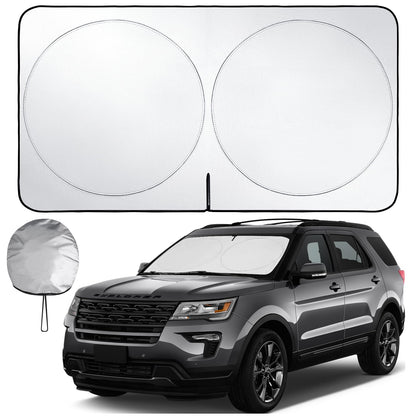 Windshield Sun Shade - Car Sun Shade Windshield, Foldable UV Ray Reflector car Shade Front Windshield, Sun Visor for Car Keeps Your Vehicle Cool, for Most Sedans SUV and Trucks - Large 63 x 33.5 in