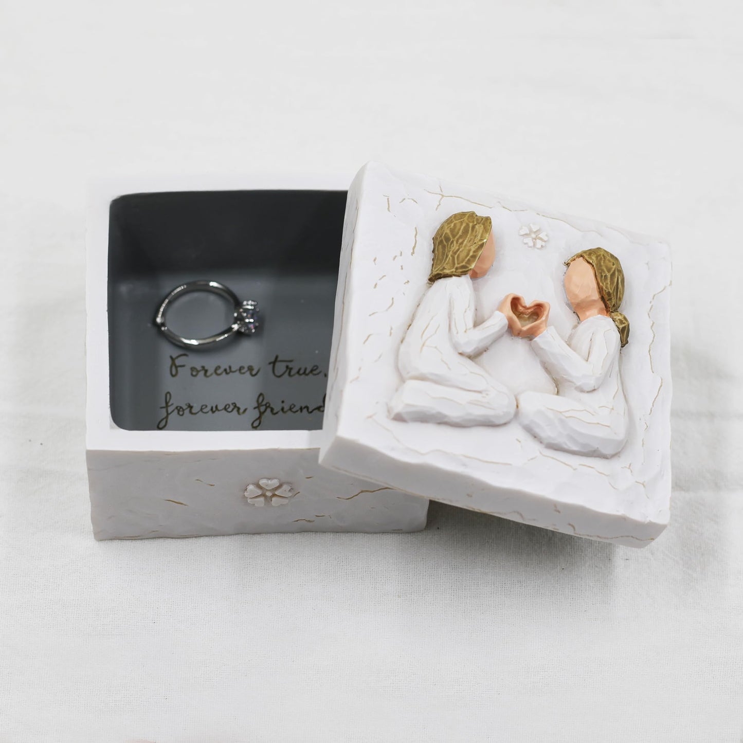 AcowSpt Best Friend Birthday Gifts for Women, Best Friend Christmas Gifts for Women, Sister Valentines Day Gift, Sculpted Hand-Painted Keepsake Box
