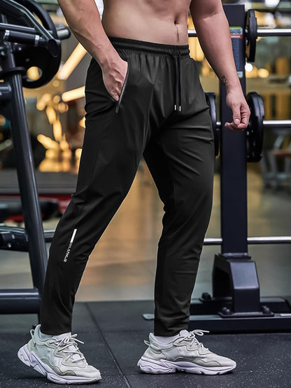 XYXYING 3 Pack Men's Quick Dry Sweatpants for Running, Gym Training - Lightweight Stretch Jogging Pants with Zippered Pockets