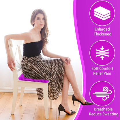 KYSMOTIC Gel Seat Cushion for Long Sitting (Large & Thick), Soft & Breathable, Gel Cushion for Wheelchair, Gel Chair Cushion for Hip Pain, Gel Seat Cushion for Office Chair (Black Cover)