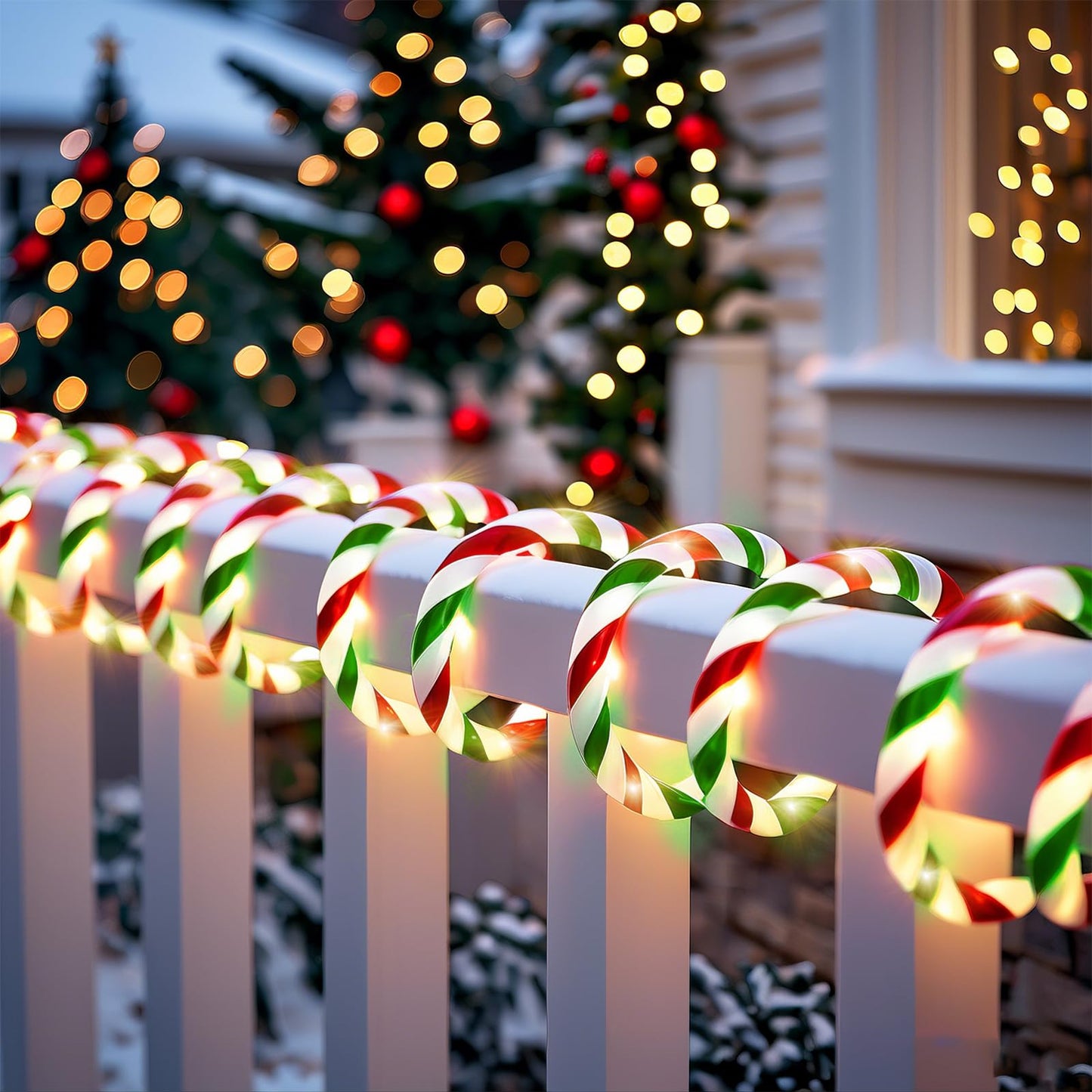 Vigdur Christmas Candy Cane Lights - 18FT LED Candy Cane Rope Lights Outdoor Waterproof Decorative Christmas Lights for Holiday Party Home Patio Indoor Xmas Decorations(216 LEDs)