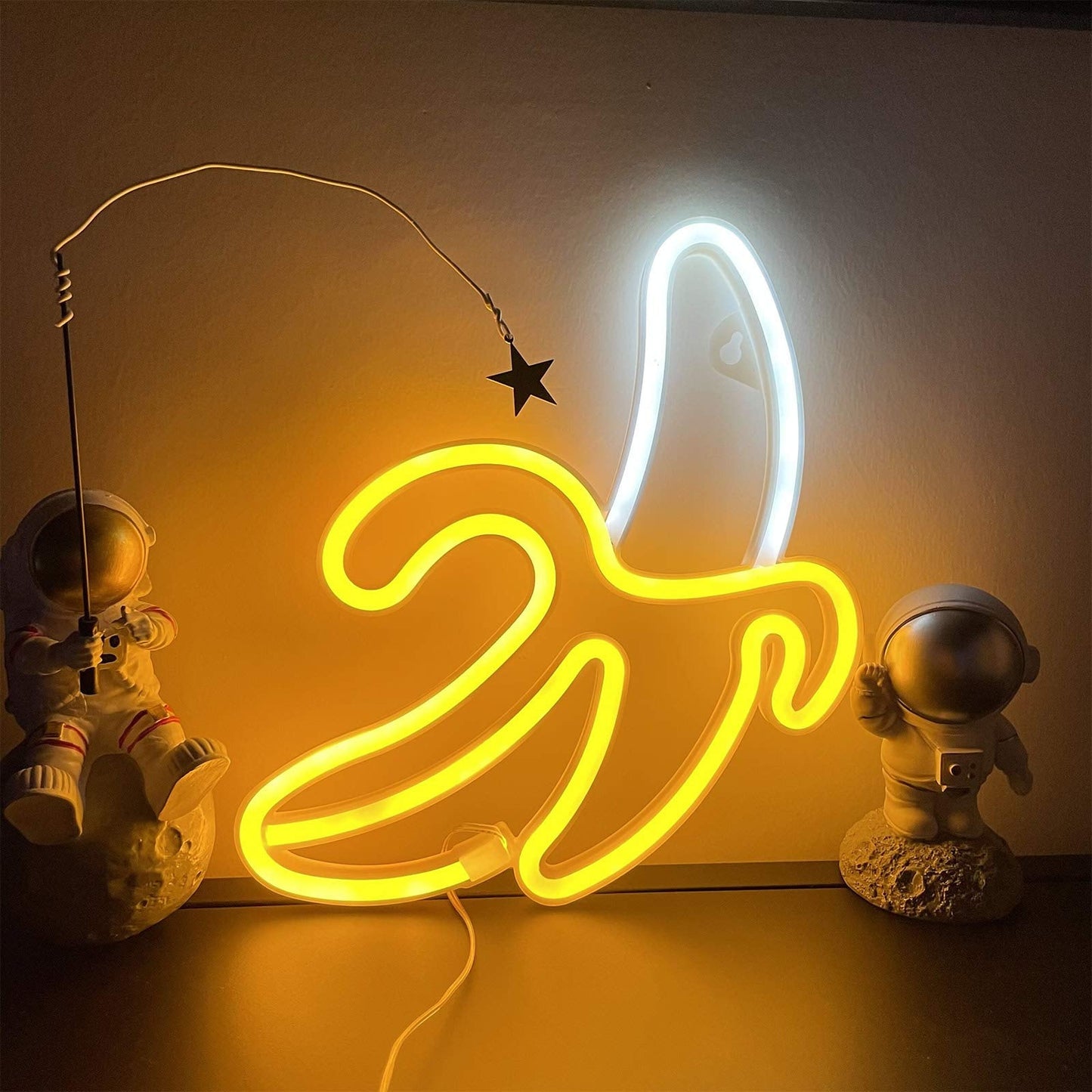 ENUOLI Banana Neon Signs,Banana Neon Light 11.4"x7.9" inch LED Neon Lights for Wall Decor,USB/Battery Powered Night Lamps Light Up Signs for Christmas,Birthday Party, Kids Living Room,Home Decor
