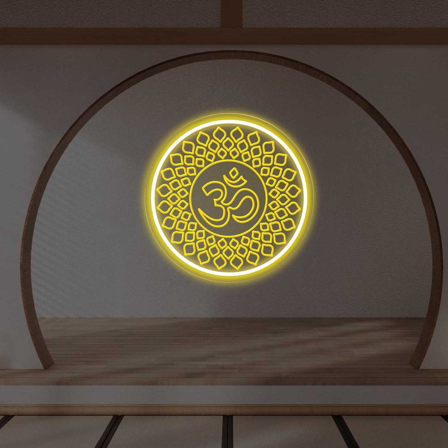 Om Buddha neon sign, Meditation light decor, Yoga wall decor, Mandala wall art, Home gym decor, Buddha symbol gifts, Yoga gifts, Meditation gift Zen Art Yoga Studio Pilates Studio Art Meditation-Yellow