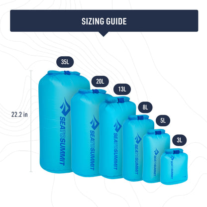 Sea to Summit Ultra-Sil Dry Bag, Ultralight Waterproof Dry Storage, 8 Liter, Atoll Blue