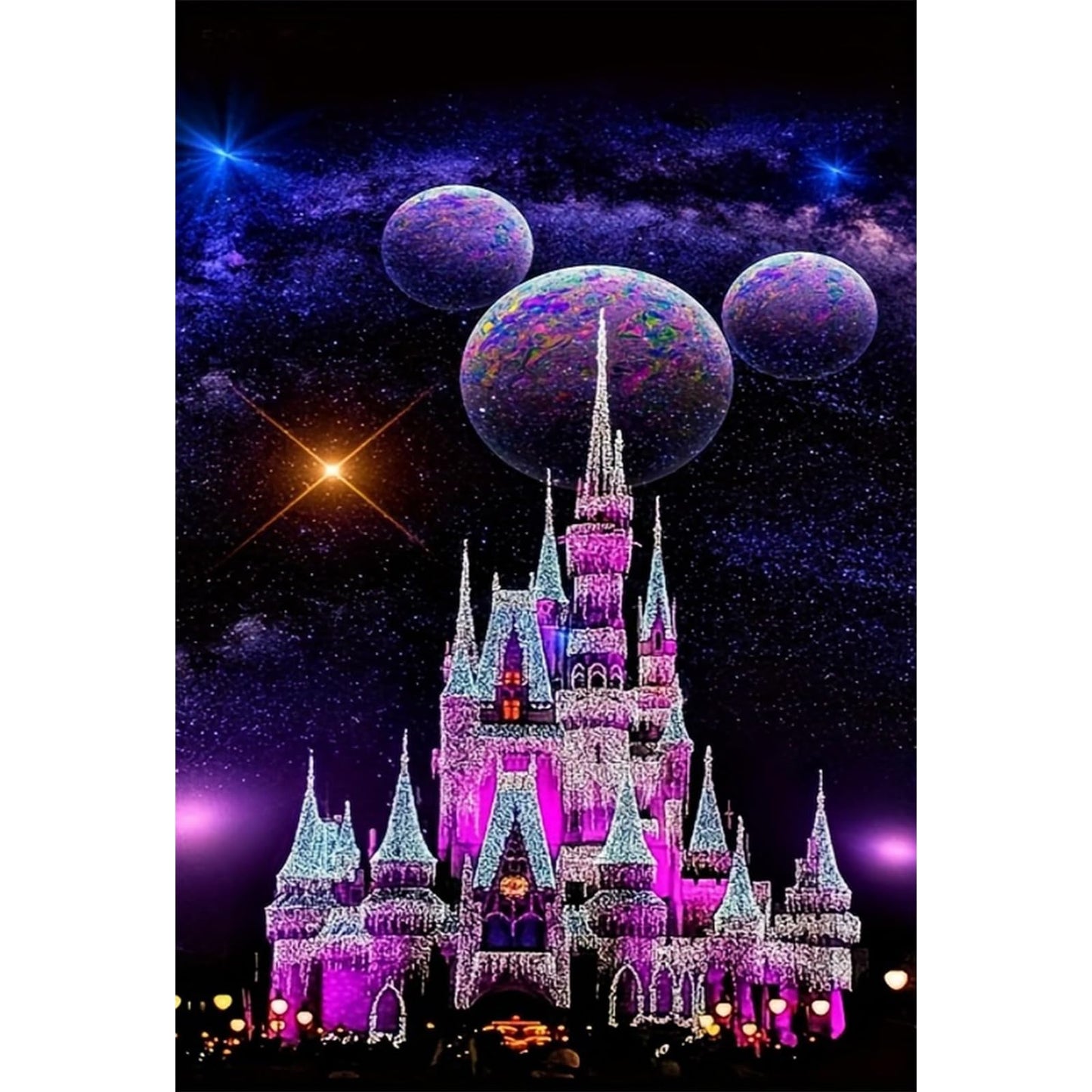 LumiCraft Starry Castle Diamond Art Kits for Adults, Cartoon Diamond Painting Kits, 5D Full Drill Crystal Rhinestones Art Kits for Beginner Home Wall Decor 12x16in