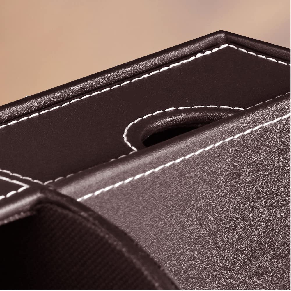 Desk Organizer, PU Leather Desktop Organizers and Accessories, Office Supplies Multi-Functional Caddy Storage with 6 Compartments and 1 Drawer, Workspace Organizer for Office Home School Classroom