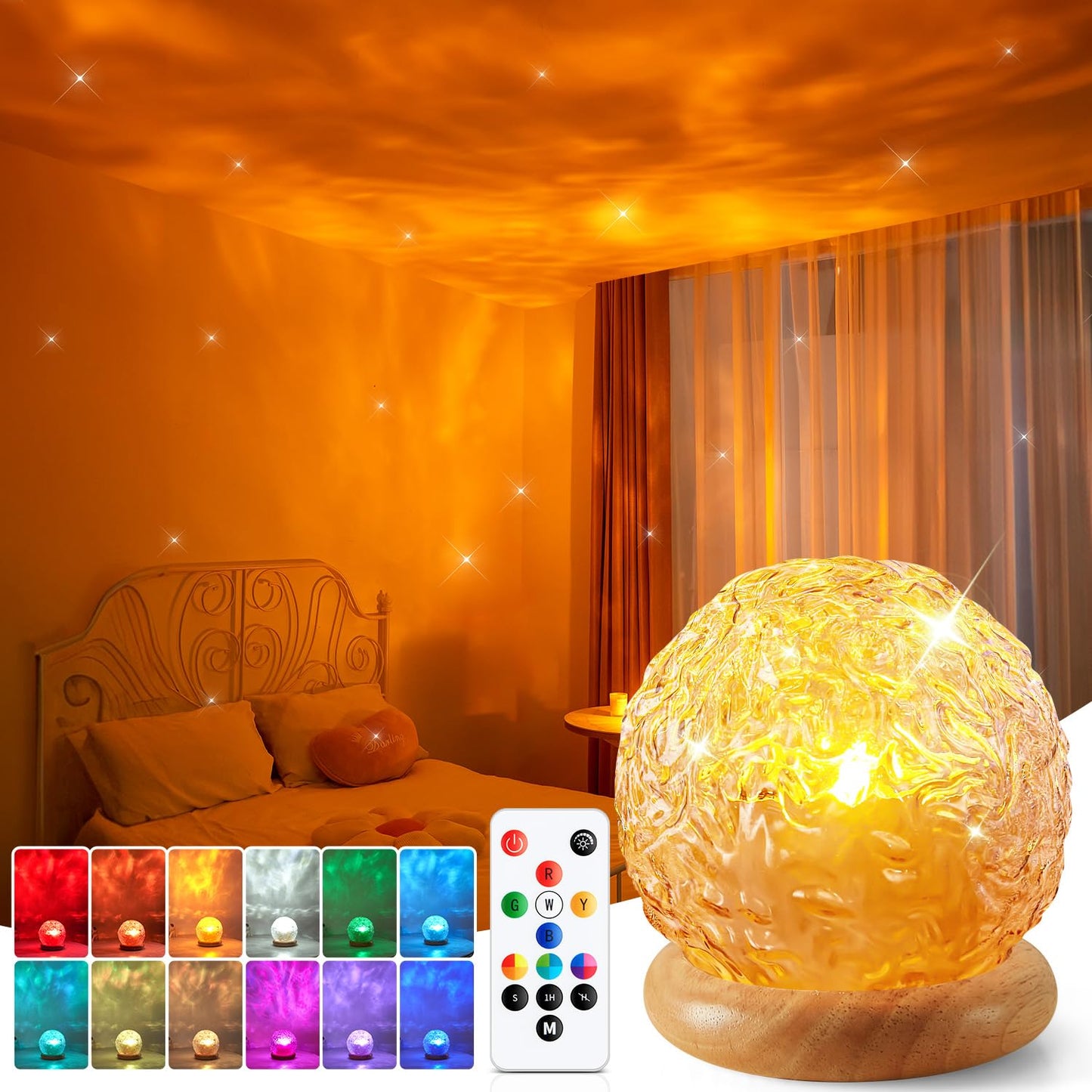 Mubarek Ambient Lighting, 216 Modes Mood Lighting, 3-in-1 Sunset Lamp & Ocean Lamp & Northern Lights Projector with Remote,Led Lights for Bedroom, Room Lights for Bedroom Decor, Girl Gift