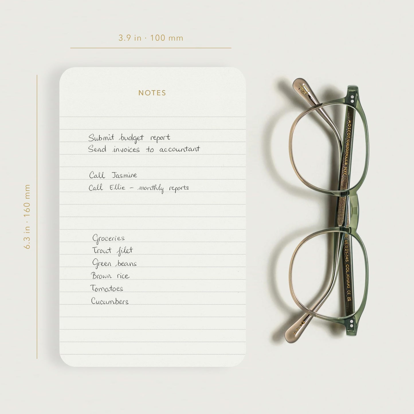 Pinesman - Elegant Desk Notepads for Professionals, Executive's Memo Pads, Minimalist, Gold Foiled, Lined Layout, 3 Pack, 225 Sheets Total (75 Each), 6.3" x 3.9”, 80 GSM, Eco-friendly, FSC™ Certified