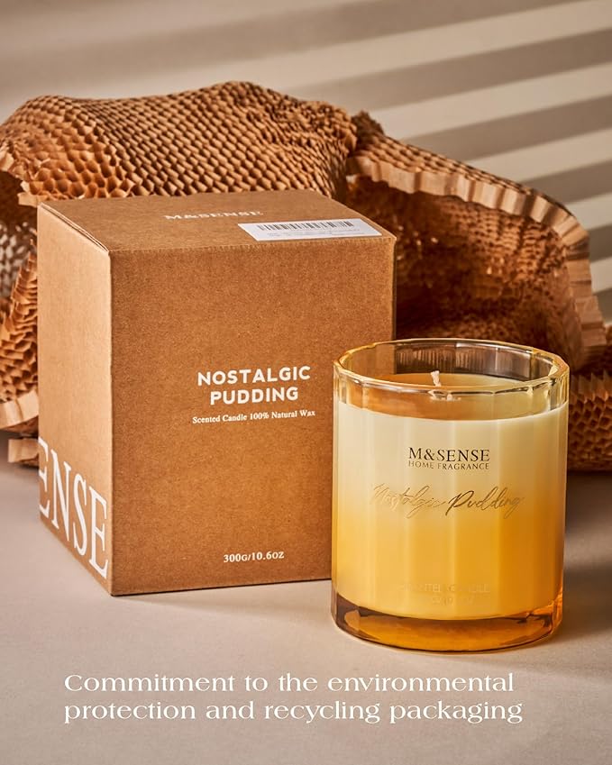 M&SENSE Summer Water Lily Scented Candle, 10.6oz Natural Soy Wax Non Toxic 60-Hour Burn Time Cotton Wick Aromatherapy Candle for Women, Housewarming & Luxury Gifts