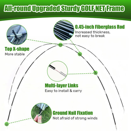 MFNMFN Golf Net with Practice Mat,Golf Hitting Aid Nets 10x7FT for Backyard Driving Chipping Training Swing,Gifts for Men Dad Him and Golfer