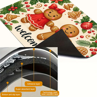HOMETITUTE Stove Top Covers for Electric Glass Stove 28x20 Inches Christmas Gingerbread Couple Design Heat Resistant Cooktop Protector Cover Glass Stovetop Cover for Kitchen Countertops and Sinks