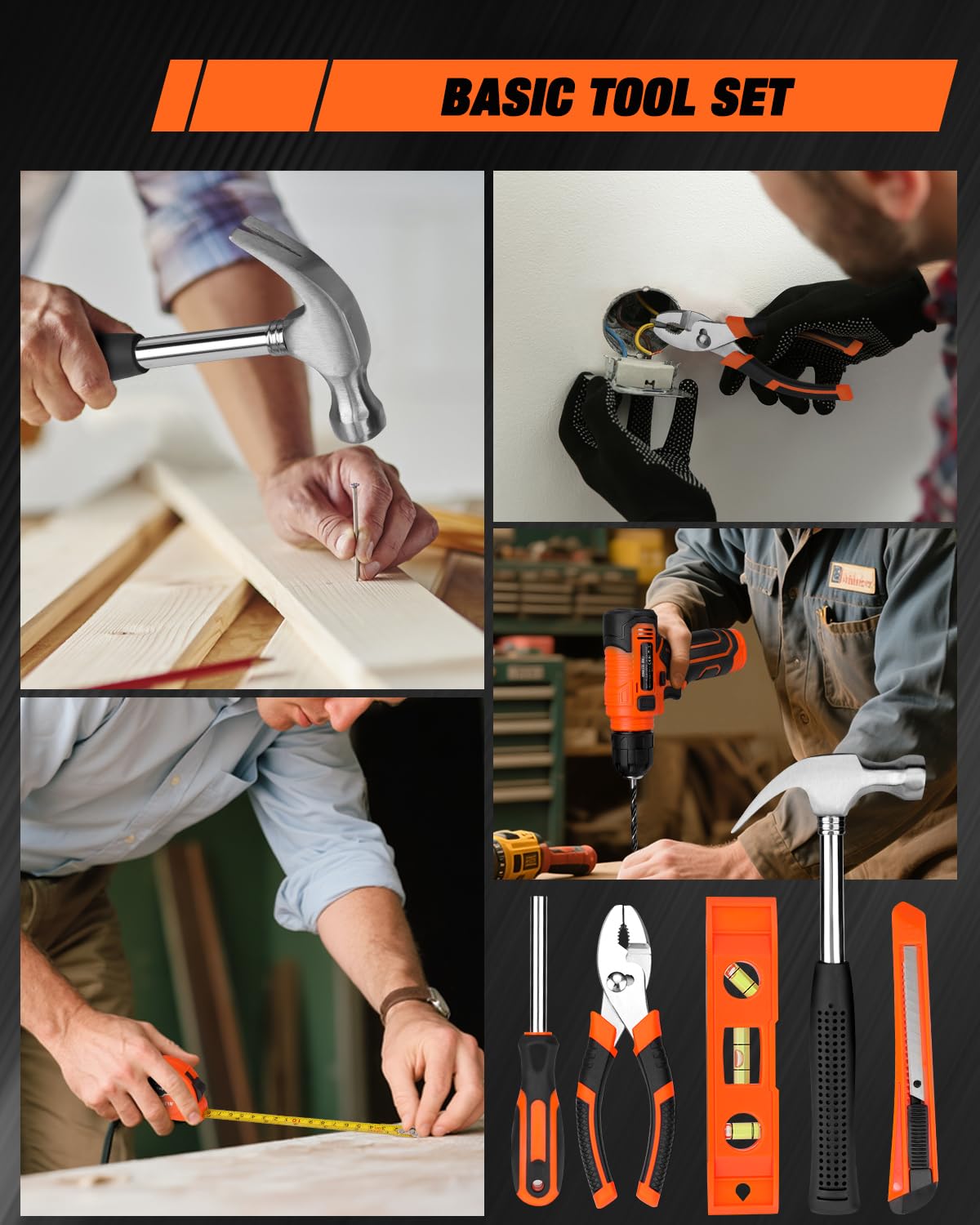 Thatool 139-Piece Tool Set - Tool Kit with 8V Cordless Drill Driver in ToolBox Storage Case, General Household Drill Set for Home Repairs, Handyman, DIY Projects
