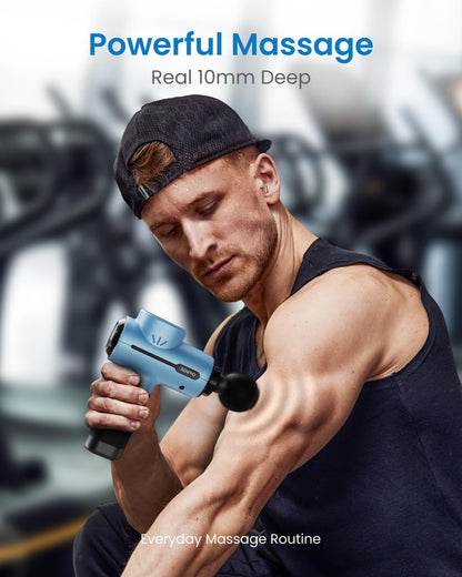 RENPHO Massage Gun Deep Tissue, Portable Percussion Massager for Back and Neck, Gifts for Men and Women, Handheld Device with Carry Case, Active Green