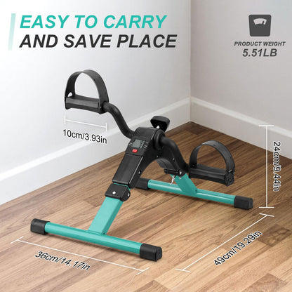 Uten Folding Pedal Exerciser, Under Desk Bike Pedal Exerciser, Mini Under Desk Exercise Bike Foot Hand Cycle Portable, Arm and Leg Exercise Peddler Machine with LCD Monitor, Leg Exercise Equipment