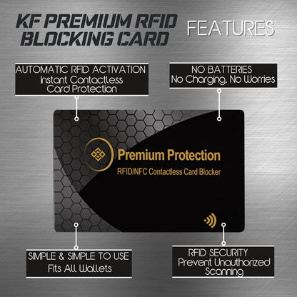 RFID/NFC Anti-Theft Blocking Fraud Protective Cards (Pack of 2) Wallet Protector for Contactless Scam-Proof Credit/Debit Cards, Passports Protection | (Gold)
