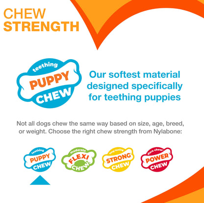 Nylabone Spin Tug & Play Puppy Chew Ring Toy, Toys for Teething Puppies, Peanut Butter Flavor, Blue, Medium - Up to 35 lbs, 1 Count