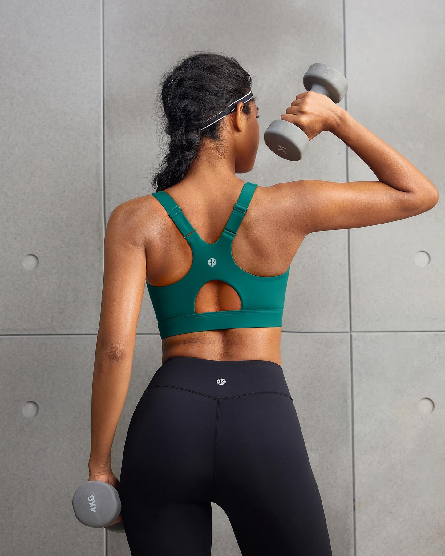 RUNNING GIRL High Impact Sports Bra for Women,Running Sports Bras for Women High Support Yoga Bra with Sewn in Pads(3100_Teal_M)
