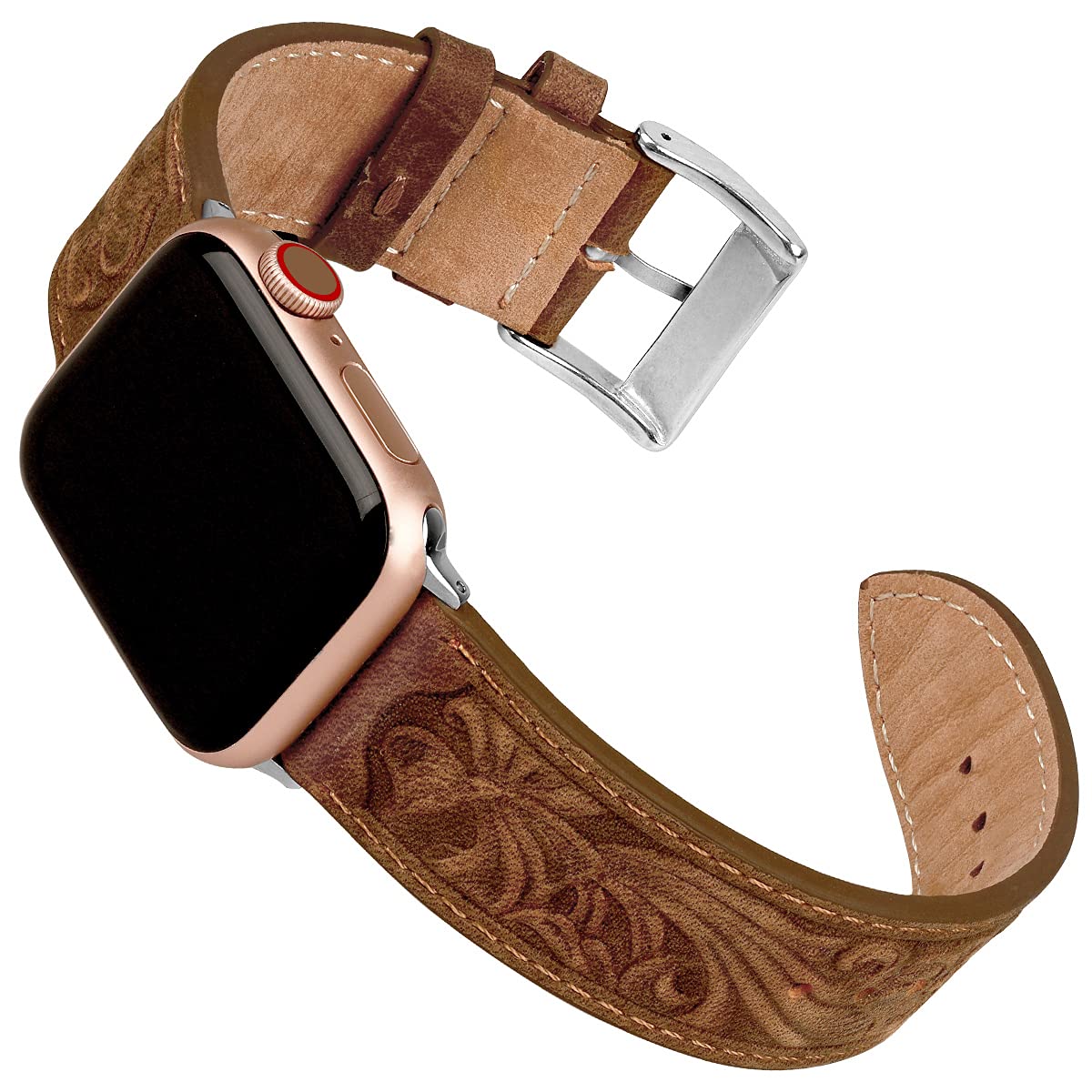 Falandi for Apple Watch Band Leather 42mm 41mm 40mm, Western Retro Leather Classical Replacement Smart Watch Band for iWatch Men Women Series 10 9 8 7 SE 6 5 (Retro Brown, 42/41/40mm)
