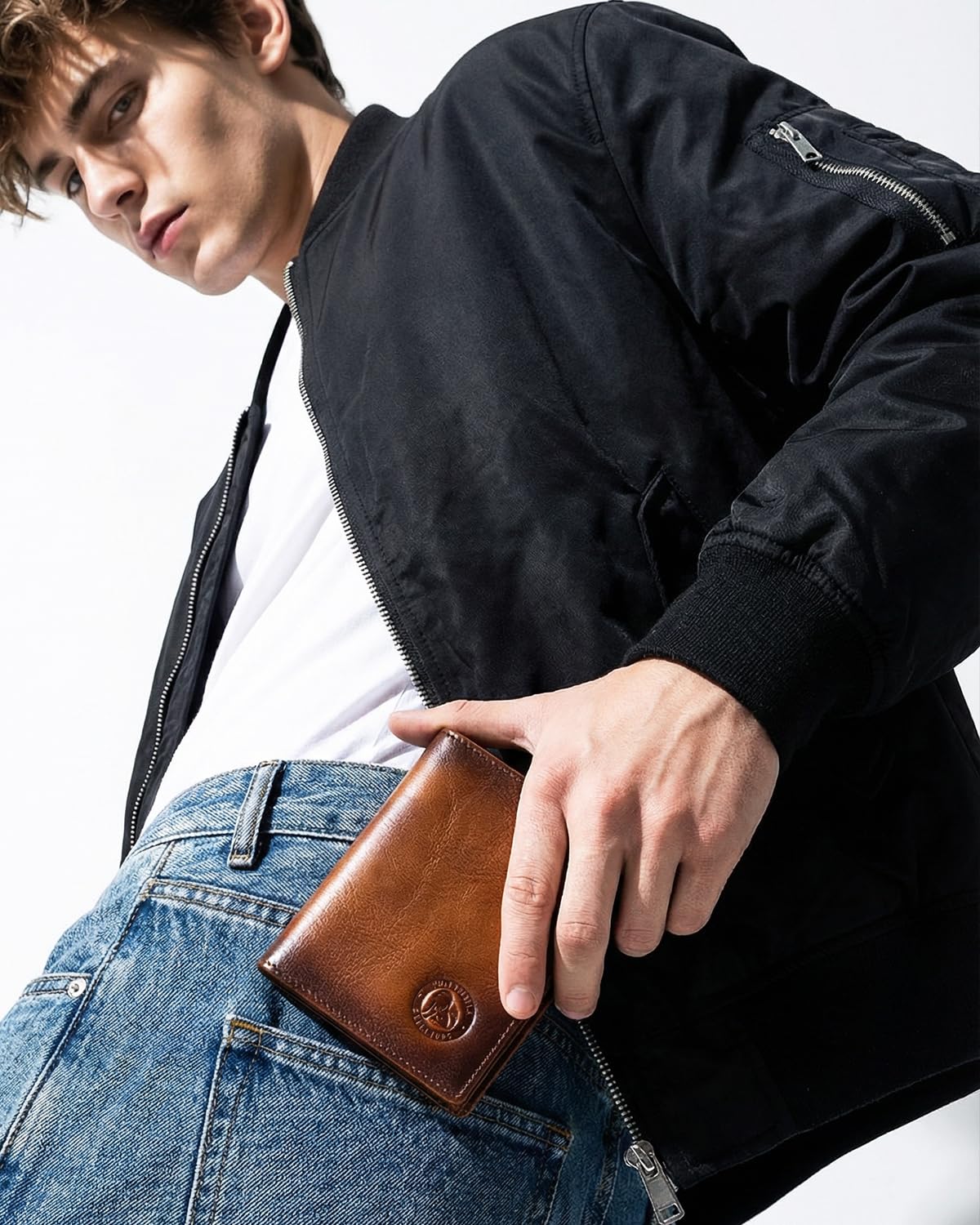STEELLION Genuine Leather Men's Wallet, Bifold, Vintage RFID Blocking Large Capacity Wallet for Men, with 15 Credit Card Slots and 1 ID Window