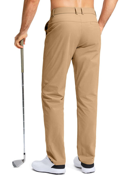 Pudolla Men's Golf Pants Stretch Work Pants for Men Dress Comfy Pants 32 Lightweight Quick Dry Casual Trousers(Dark Khaki 30Wx32L)