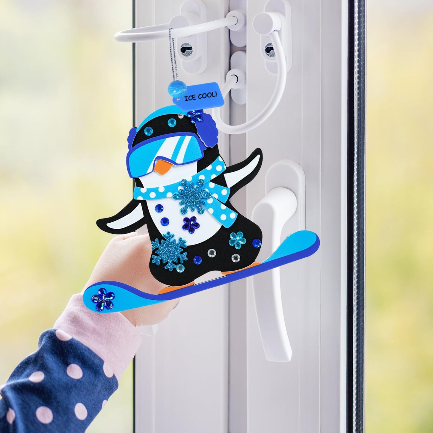 Winlyn 24 Sets Winter Decorations DIY Holiday Tree Ornaments Christmas Craft Kits Christmas Tree Snowflake Gingerbread House Snowman Penguin Polar Bear Gnome Owl Foam Stickers for Kids Party Favors