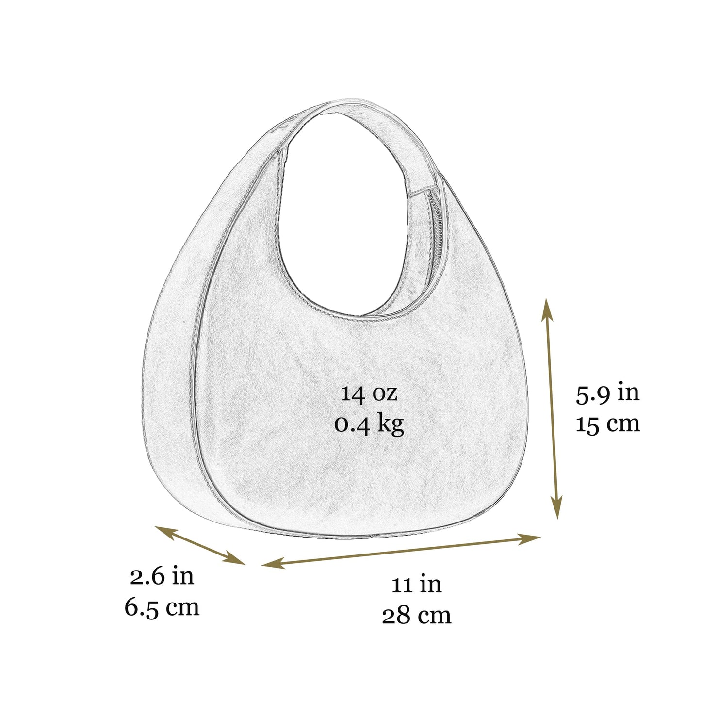 Time Resistance Leather Handbag - Purse for Women - Moon Bag - Top Handle Handbag – Crescent Hobo Purse (Black)