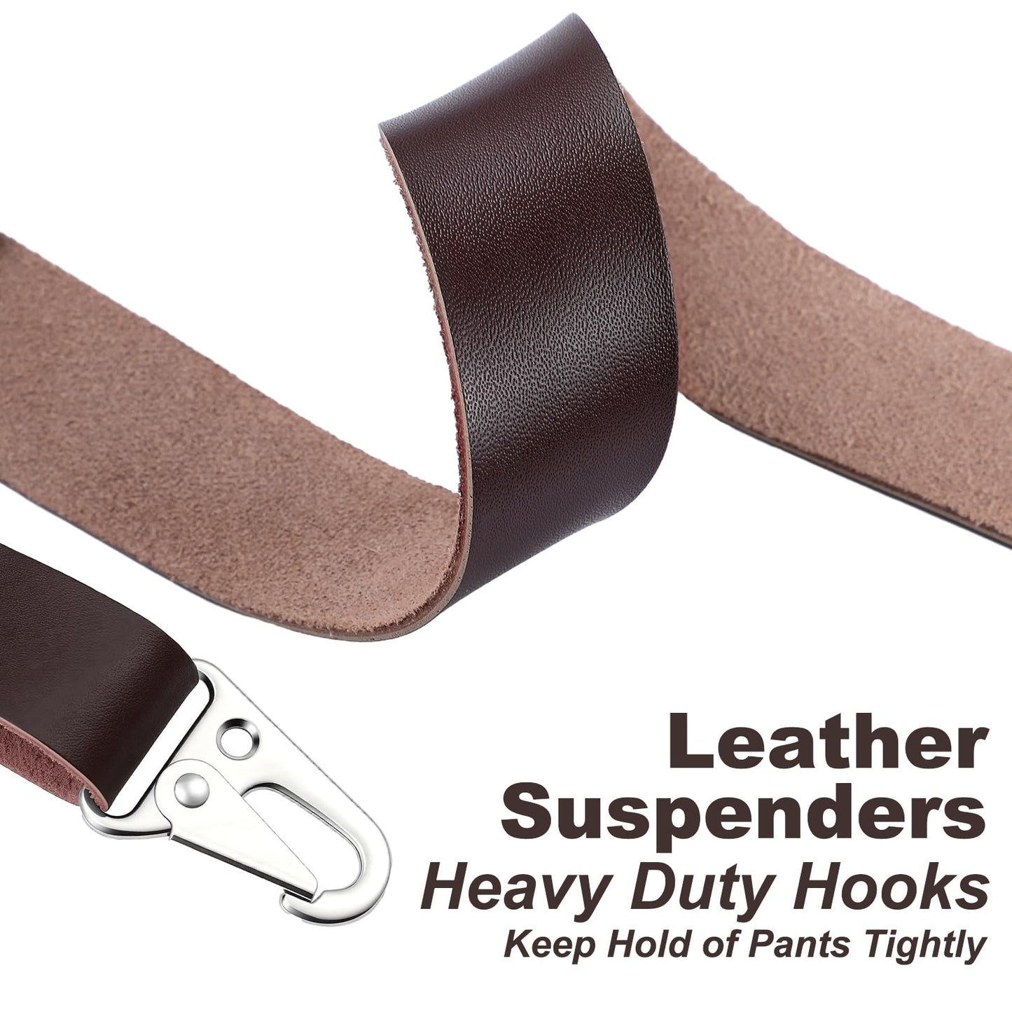 Cuffbow Men's Leather Suspender Adjustable Y Back Leather Suspender with Adjustable Size Straps for Men Father's Day Wedding Steampunk Harness