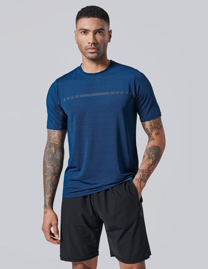 5 Pack Men’s Active Quick Dry Crew Neck T Shirts | Athletic Running Gym Workout Short Sleeve Tee Tops Bulk (Set 3, 3X-Large)