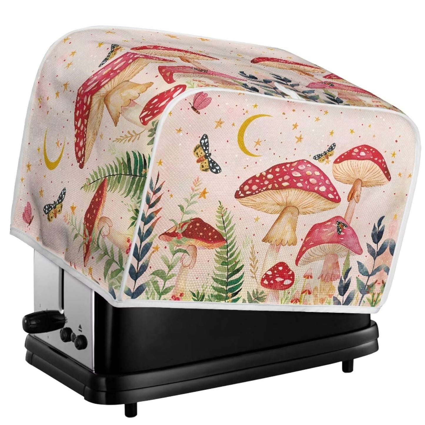 ASQVTIFE 4 Slice Toaster Lid Cover Butterfly Toaster Covers for Kitchen Counter Mushroom Dust Cover for Bread Maker Covers Gift for Mom Wife Friends Greasy Protection Anti Sputtering