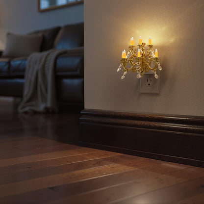 Briignite Flameless Candle Night Lights, Amber Plug-in 2 Pack, LED Candle with Light Sensor, 0-100LM Dimmable, Kids Hallway Bathroom Nightlight