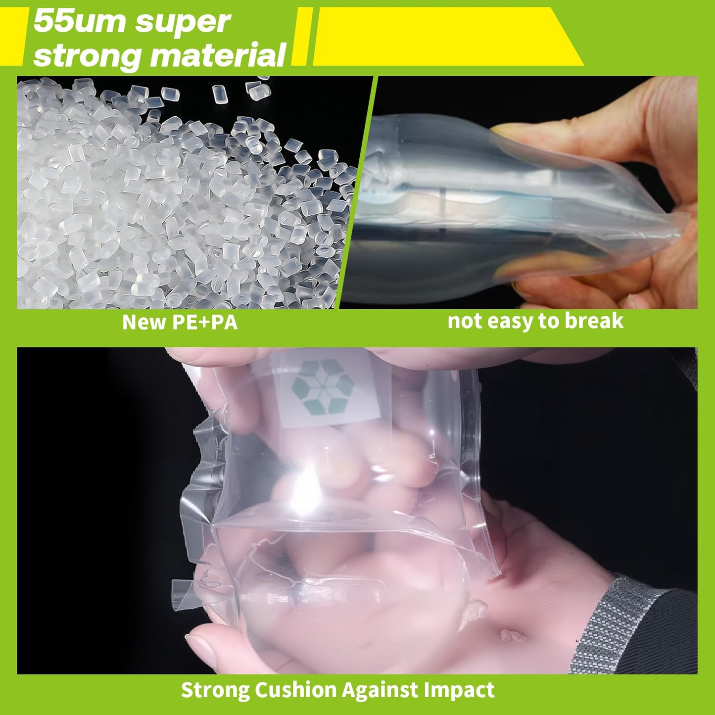 150 Count Packing Air Pillows for Shipping with Pump Inflatable Shipping Supplies Box Filler Alternative to Packing Peanuts for Size 3.54" x 7.87"