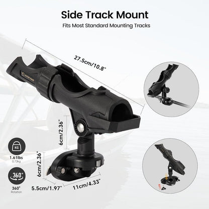 Fishing Rod Holder Kit - Universal Fit for Kayak & Boat | 360-Degree Adjustable Powerlock Design