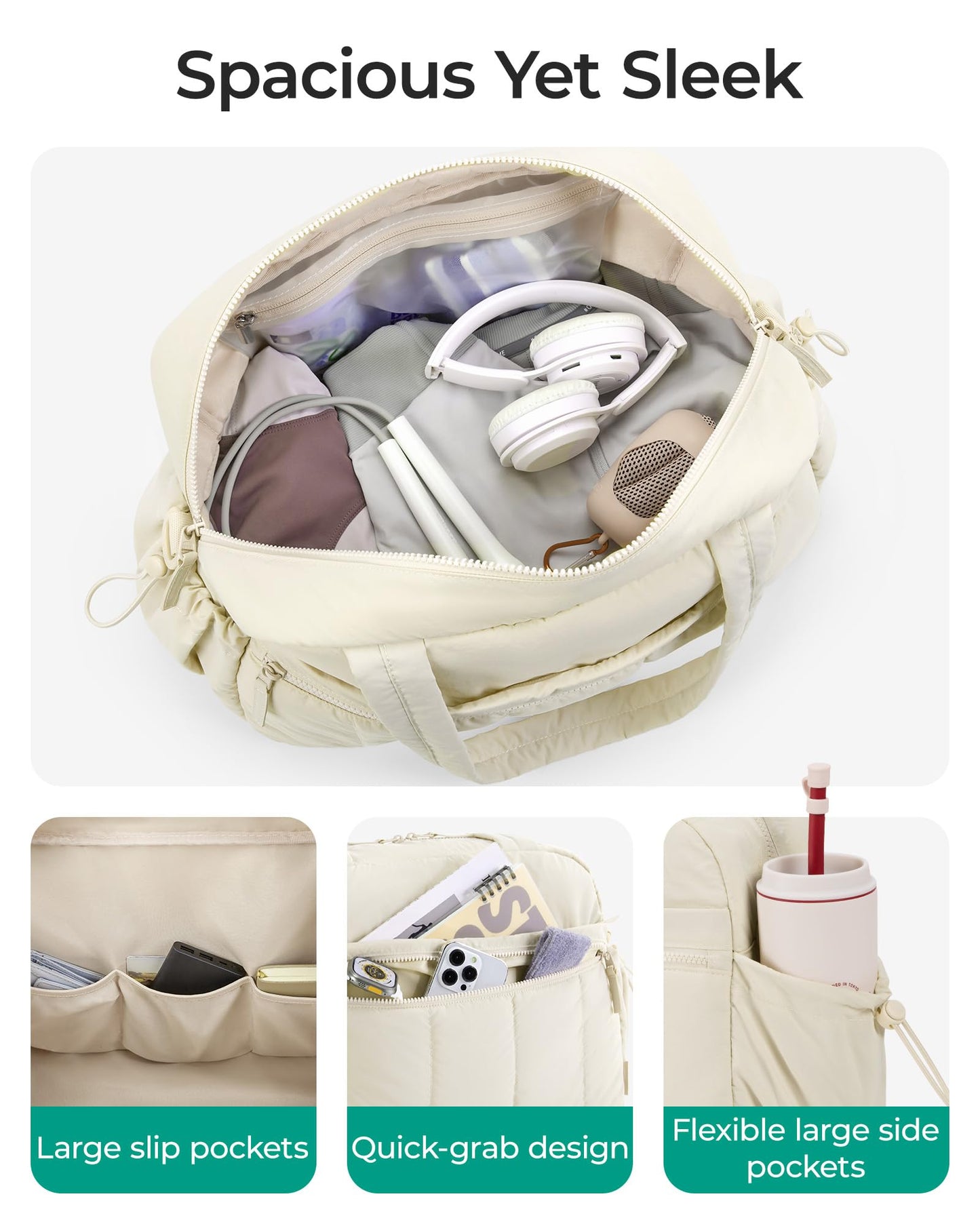 BAGSMART Gym Bag for Women, Duffle Bag for Travel with Wet Pocket, Lightweight Carry on Weekender Duffel, Water Resistant