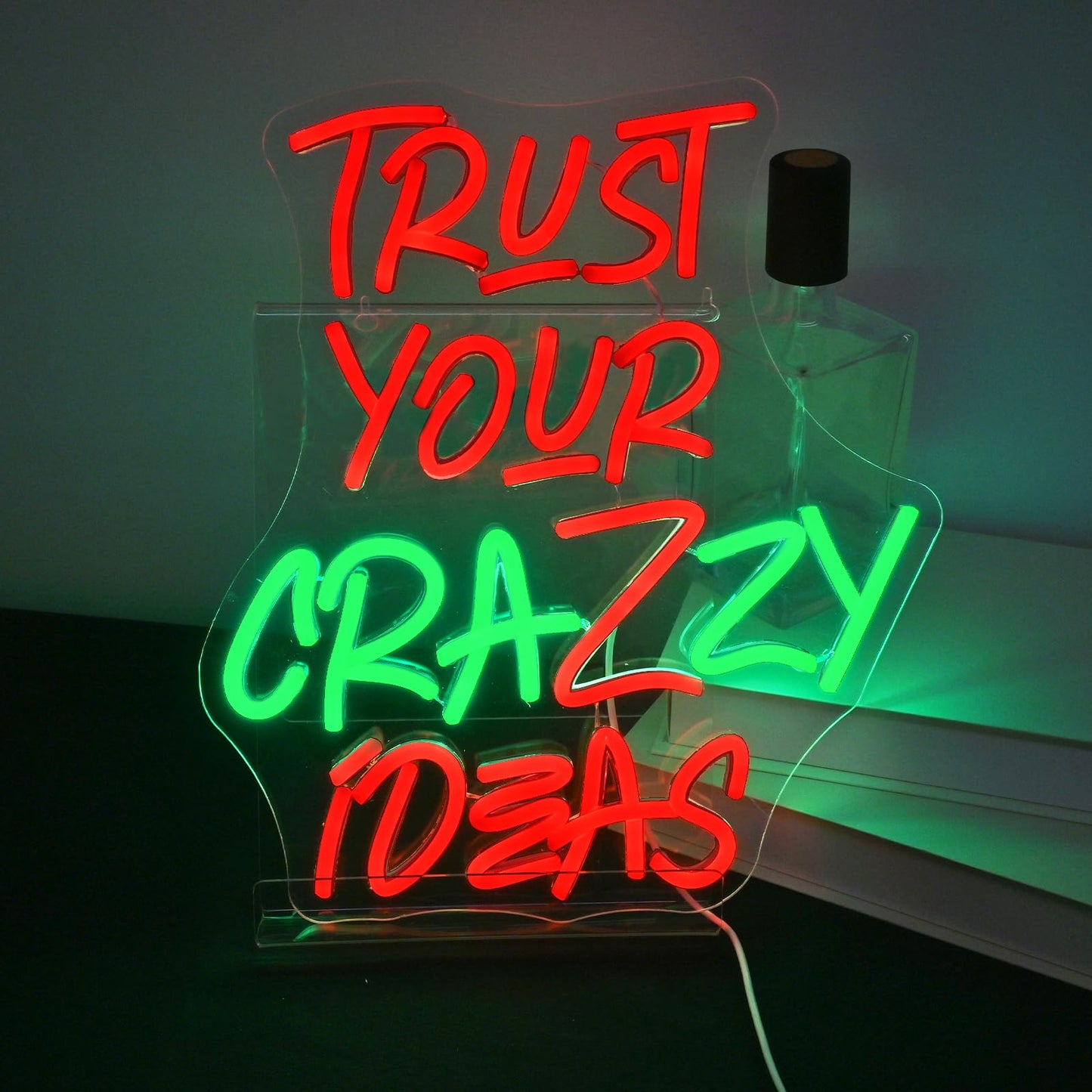 This Must Be The Place Neon Sign Warm White Letter Led Signs for Wall Decor Usb Word Light Up Signs for Bedroom Salon Man Cave Beer Home Bar Wedding Birthday Party Decor Gifts