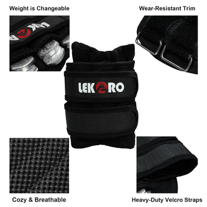 Ankle Weights Wrist Weights for Men Women, 1 Pair Adjustable Removable Steel Weighted Plates Arm Leg Weights for Walking Running Pilates, Fitness Weights