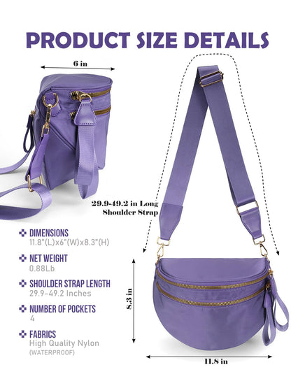 Pure Colour Crossbody Bag Bum Bag for Women,Spacious Purse Fanny Packs Belt Bag,Oversized Bum Bag (Colour Bum Bag-Beige)