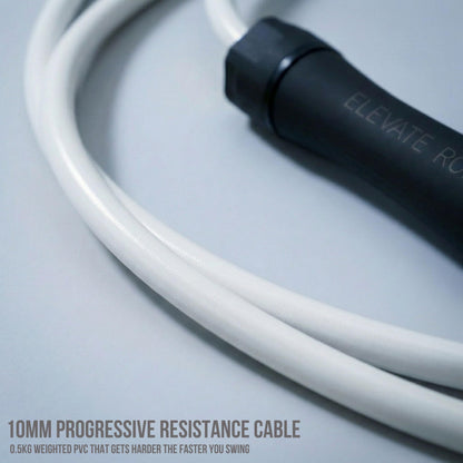 Elevate Rope Heavy Jump Rope Adjustable 3 m with Free Training App – 10 mm Weighted PVC Cable for Strength, Cardio & Endurance