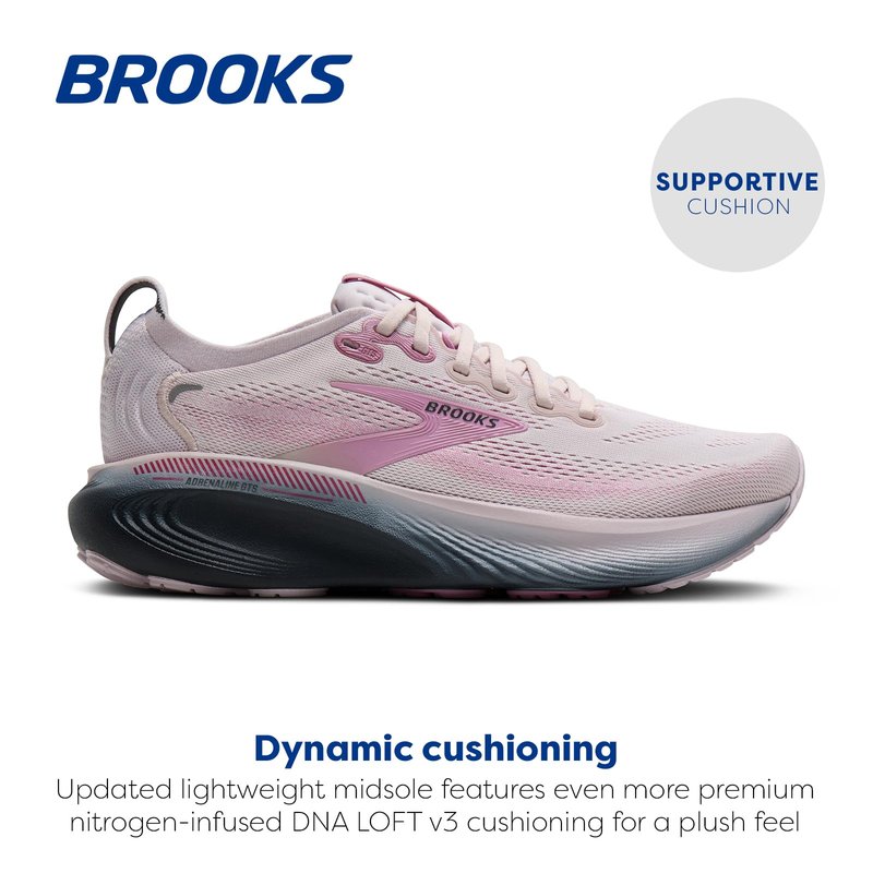 Brooks Women’s Adrenaline GTS 25 Supportive Running & Walking Shoe - Mauve/Ebony/Pink - 7 Medium