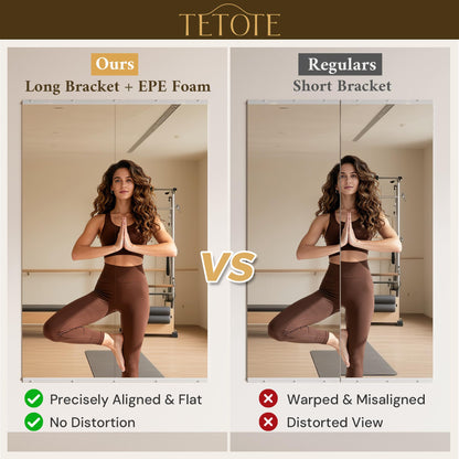 TETOTE Home Gym Mirror for Wall 48" x 24" - 2PCS Large Frameless Tempered Glass Workout Exercise Fitness Mirror for Home Gym, Garage, Dance Studio, Yoga, Bedroom, Living Room