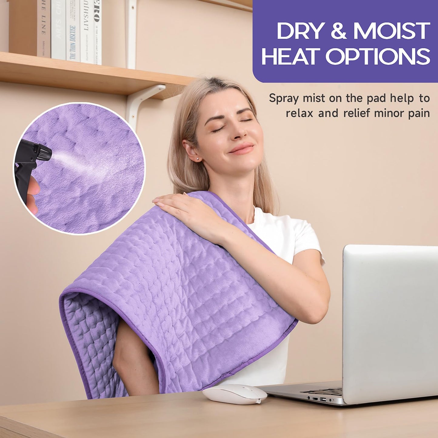 Large Heating Pad for Back Pain Relief, Electric Heating Pad for Neck and Shoulders, Auto Shut Off, Fast Heat, Christmas Gifts for Women Men, Birthday Gifts for Mom Dad (17'' x 33)