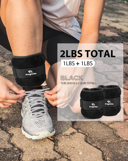 Ankle Weights, 1 Lb X 2 Wrist Leg Arm Weights for Women and Men, Comfortable and Soft, Pretty Sturdy, Perfect for Dancing, Running, Walking, Fitness, Workout, Physical Therapy - Black