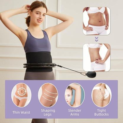 Weighted Fit Hoop for Adults - Plus Size Smart Fitness Hoop with Extra Sweat Belt | 32 Detachable Links for Effective Weight Loss & Massage