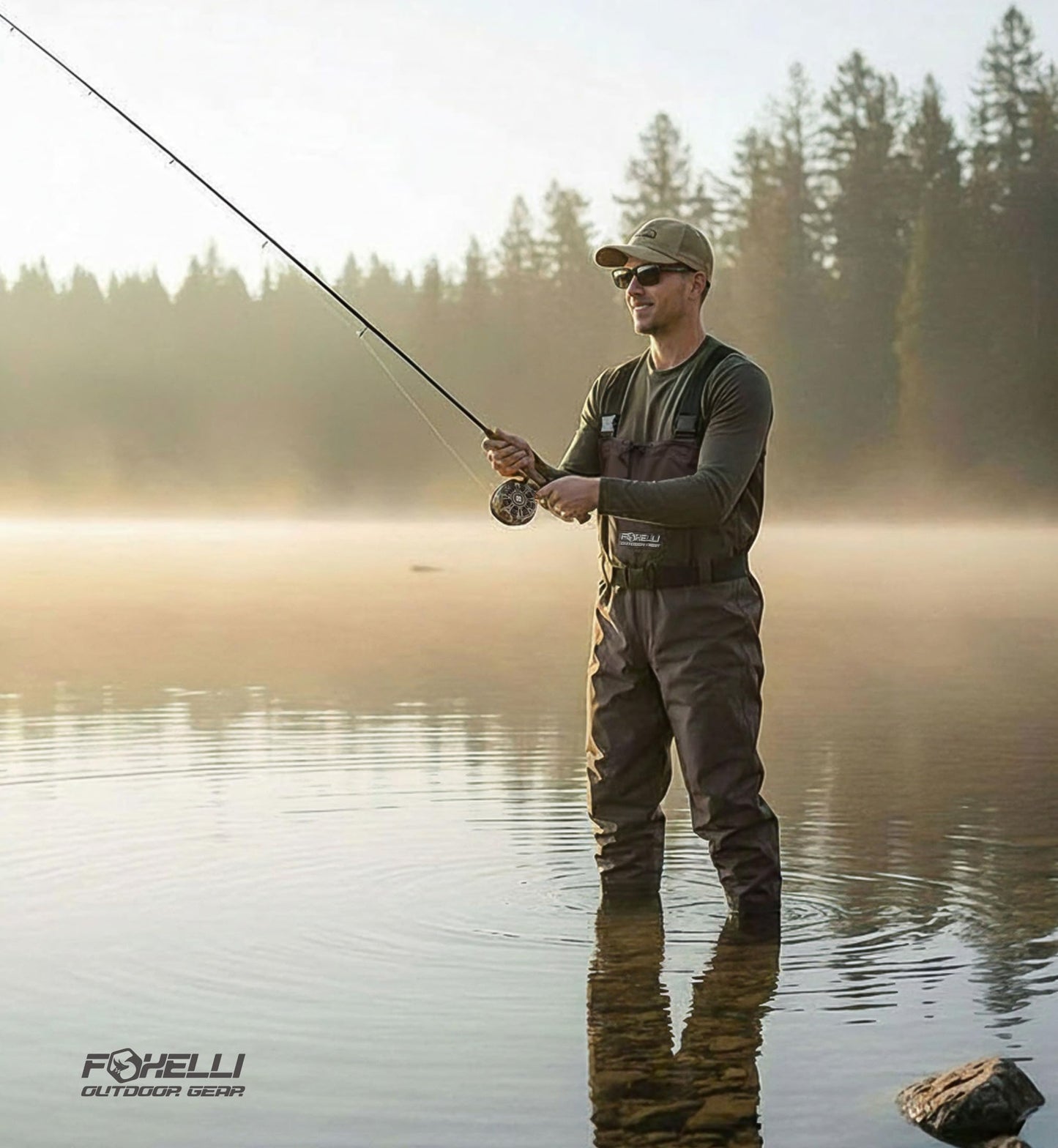 Foxelli Chest Waders – Waterproof 2-ply Nylon/PVC Camo Hunting Fishing Waders for Men and Women with Boots