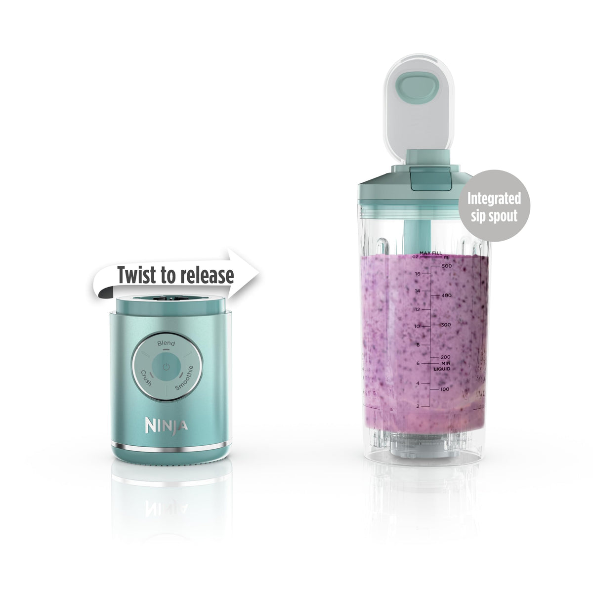 Ninja Blast Max, Portable Blender + Twist & Go, Personal Smoothie, Blend, Ice Crush, 3 Programs, Cordless, 22 oz removable Vessel, Dishwasher Safe, Leakproof, Navy, BC251NV