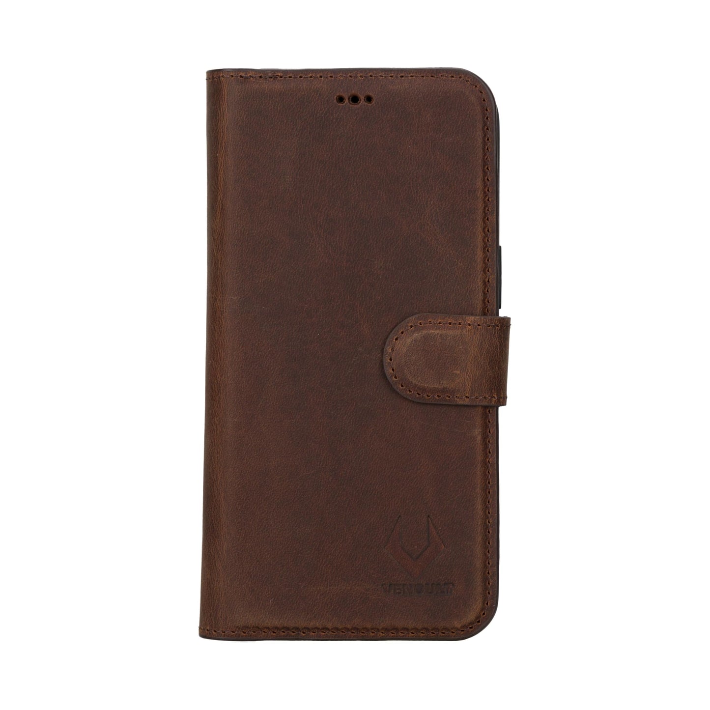 VENOULT Detachable Wallet Case for iPhone 15 Pro MAX, 4 Card Holder Wallet, Man or Women Folio Cover, Compatible with Magsafe, RFID, Genuine Leather, Kick Stand (Vintage Brown)