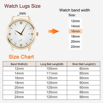 uxcell 12mm Black Genuine Leather Watch Bands, Quick Release Flat Thin Elegant Leather Watch Strap Wristband Replacement Bands with Gold Stainless Steel Buckle for Women